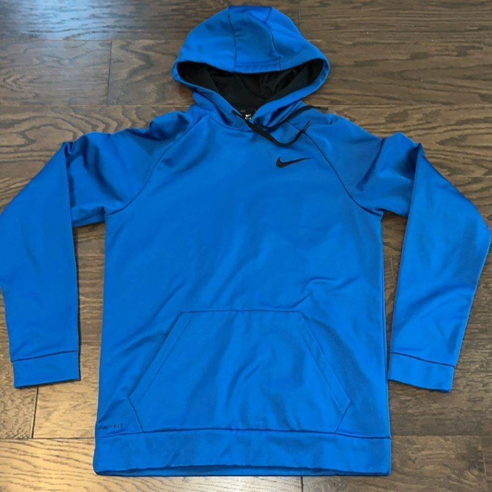 Nike Royal Blue Dri-Fit lined hood Hooded Hoodie sweatshirt pullover Jacket M